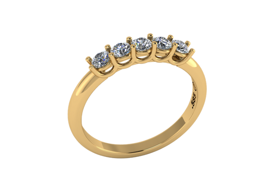 Anillo Promesa con Cinco Diamantes