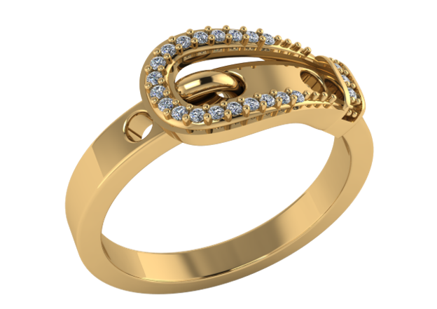 Anillo de Cinturón con Diamantes