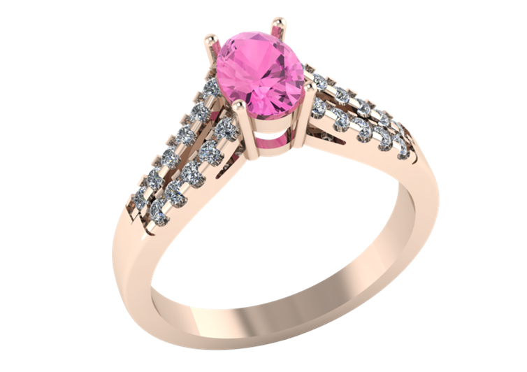 Anillo con Piedra de Color Oval