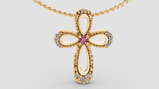 Colgante Cruz Con Diamantes